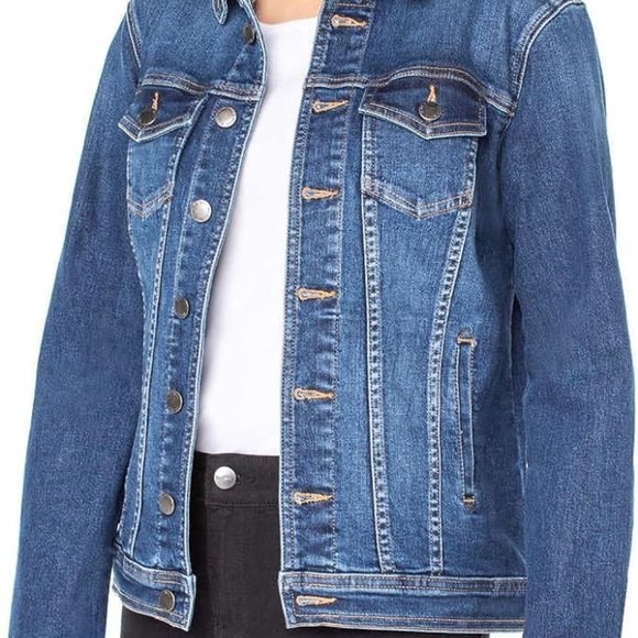 WELL WORN Women’s Denim Jacket, Dark Blue, S, XL - Picture 3 of 7